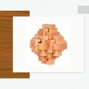 WOODEN CUBE Brain Teaser Puzzle