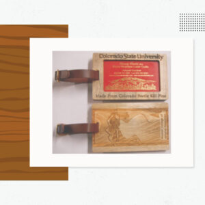 USA Made Wood Luggage Tags - Engraved and Color Printed
