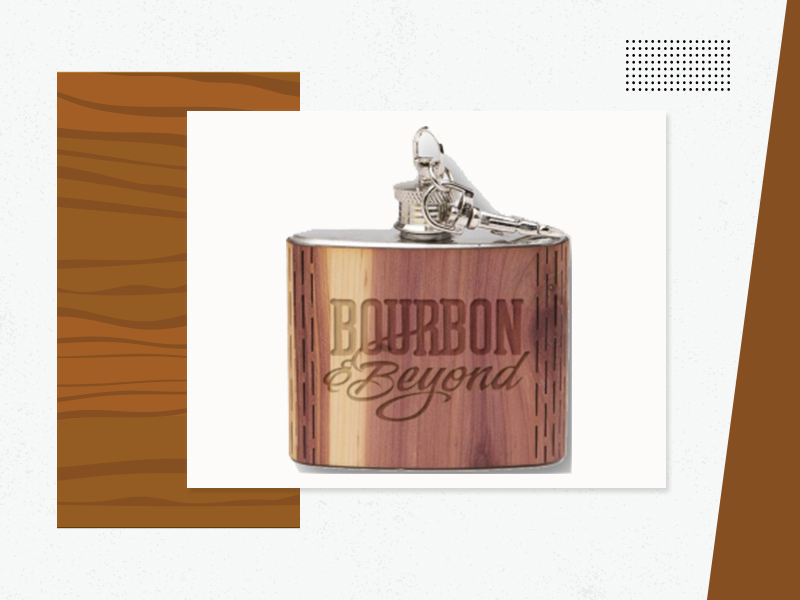 WOODEN HIP FLASK or 2 OUNCE KEYCHAIN FLASK