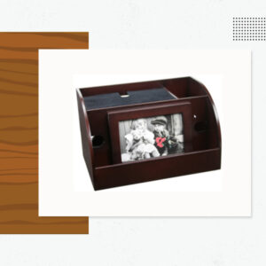 Wood Charging Station with Photo Frame