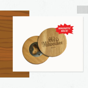 WOOD BOTTLE OPENERS w/ MAGNETIC BACK (Style D)