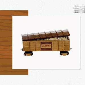 Wooden Train Box Car with Cover